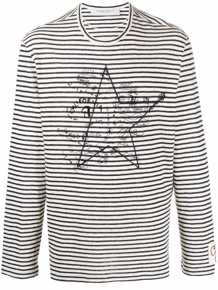 Golden Goose striped star logo-print top - Neutrals Cover