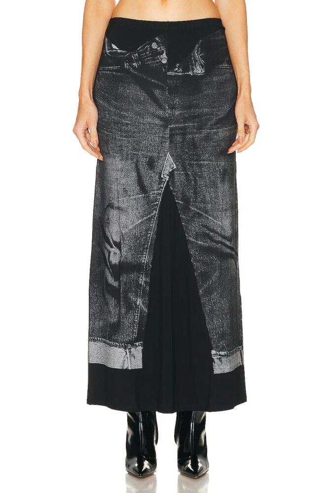 Jean Paul Gaultier Trompe L'oeil Flag Label Long Skirt in Black Cover