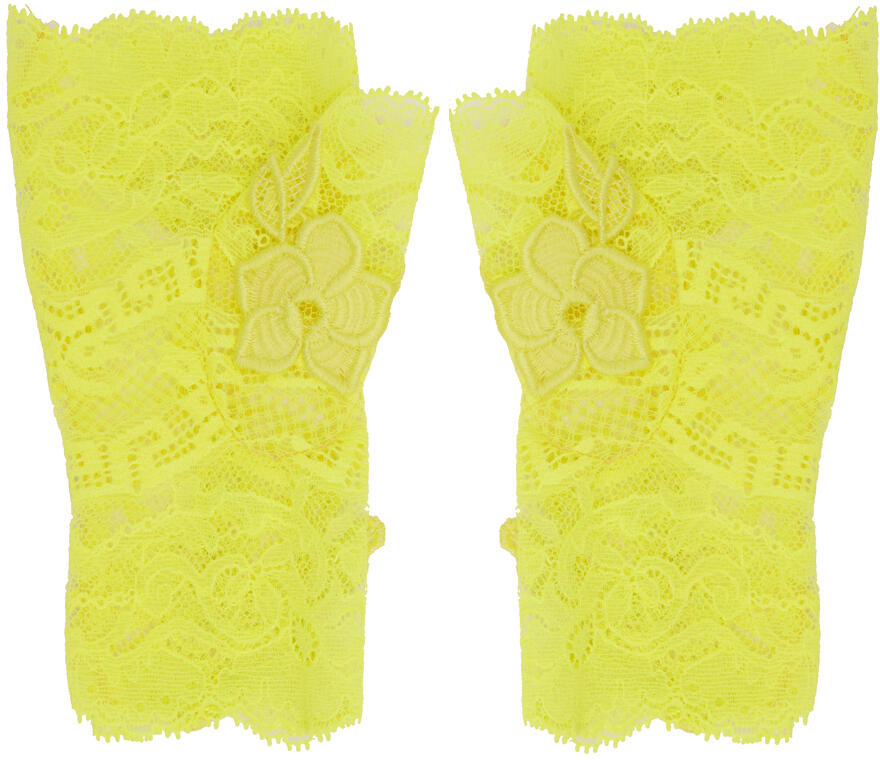 Versace Yellow Embroidered Gloves Cover