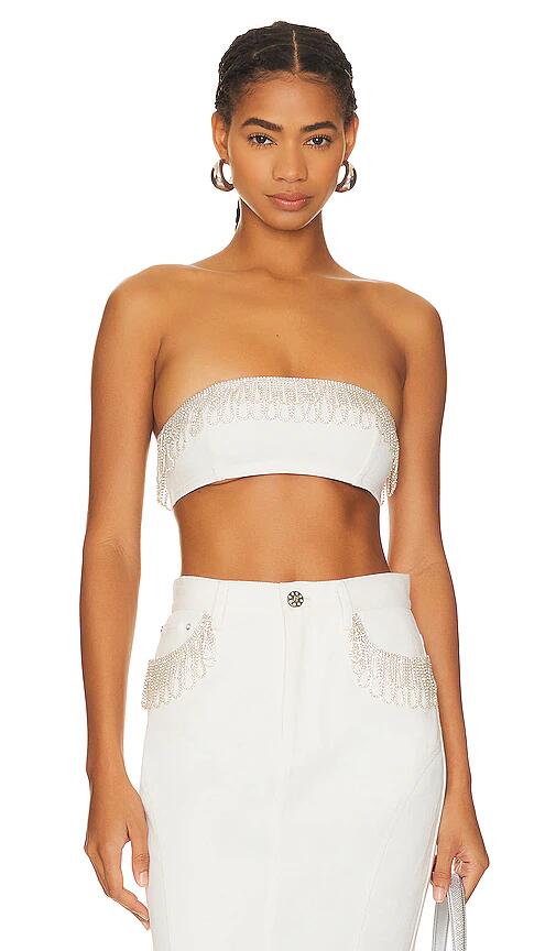 ROTATE Embellished Bandeau Top in White Cover