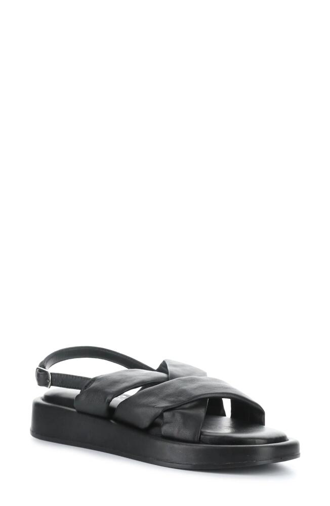 Bos. & Co. Blitz Slingback Platform Sandal in Black Leather Cover