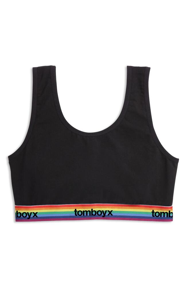 TomboyX Essentials Soft Bra in Black Rainbow Logo Cover