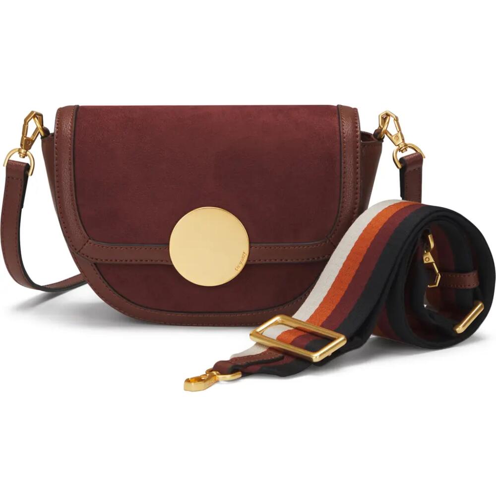 Oryany Lottie Suede & Leather Crossbody Saddle Bag in Toffee Tan Cover