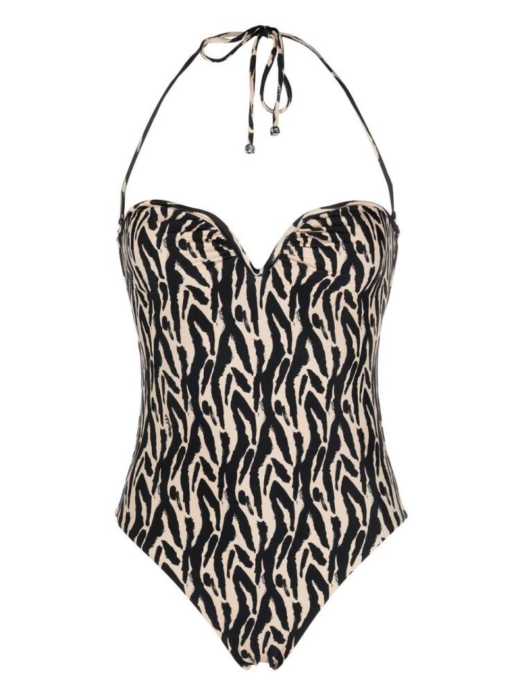 Nanushka patterned self-tie swimsuit - Neutrals Cover