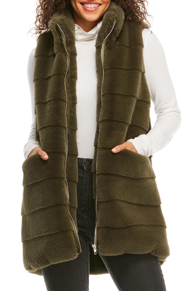 DONNA SALYERS FABULOUS FURS Faux Fur Vest in Olive Cover