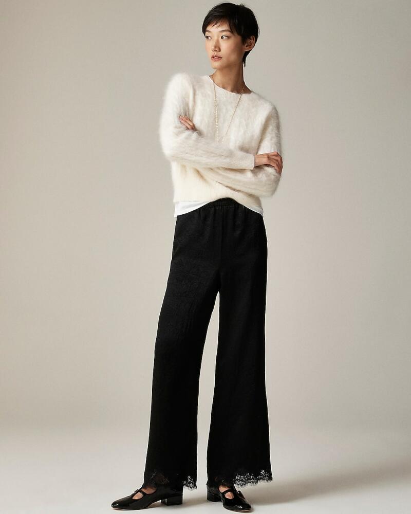 J.Crew Tall Stratus lace-trim pant in textured satin Cover