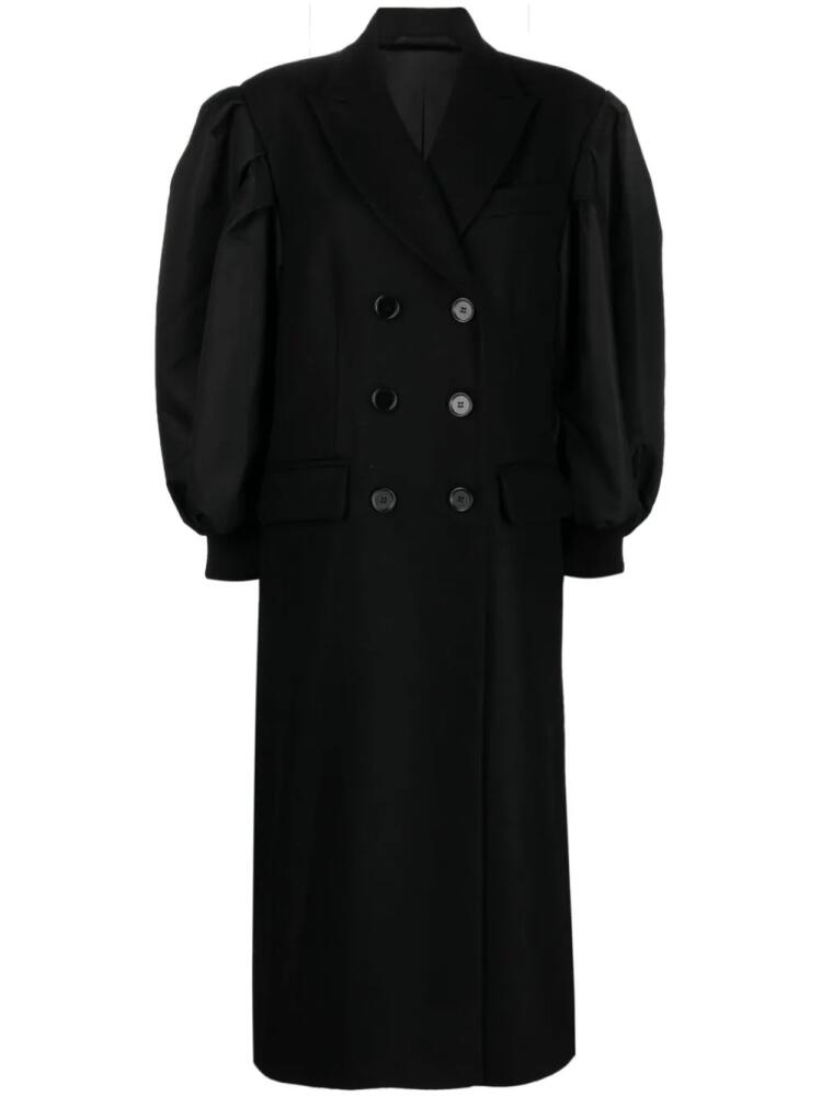 Simone Rocha double-breasted wool-blend coat - Black Cover