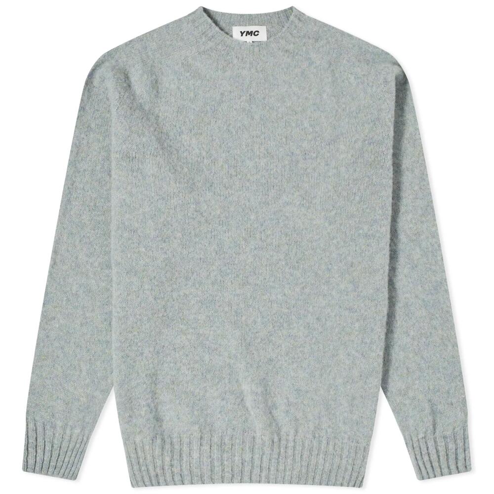 YMC Men's Suedehead Crew Neck Knit in Mint Green Cover