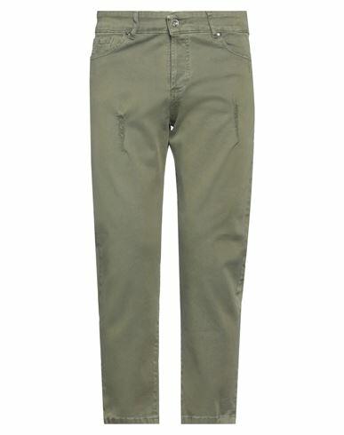 Rinascimento Man Pants Military green Cotton, Elastane Cover