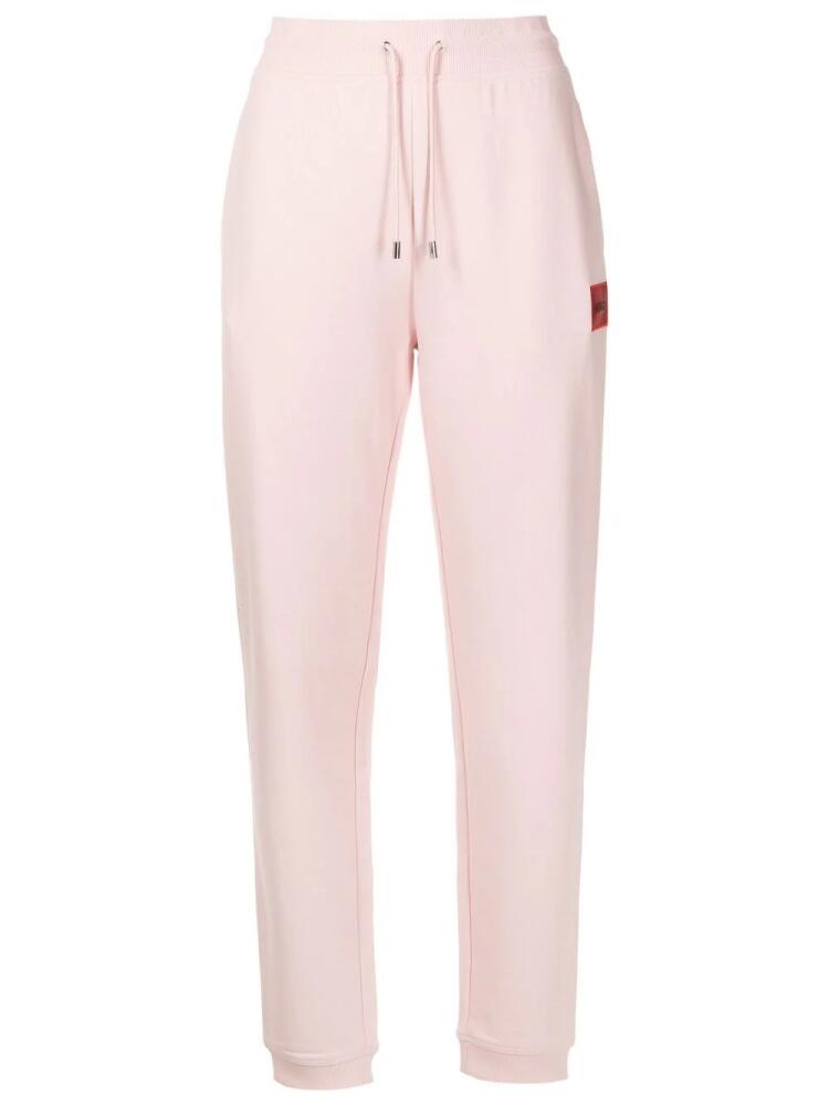 HUGO cuffed logo-patch track pants - Pink Cover