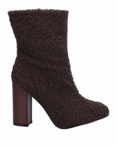 Divine Follie Woman Ankle boots Dark brown Textile fibers Cover