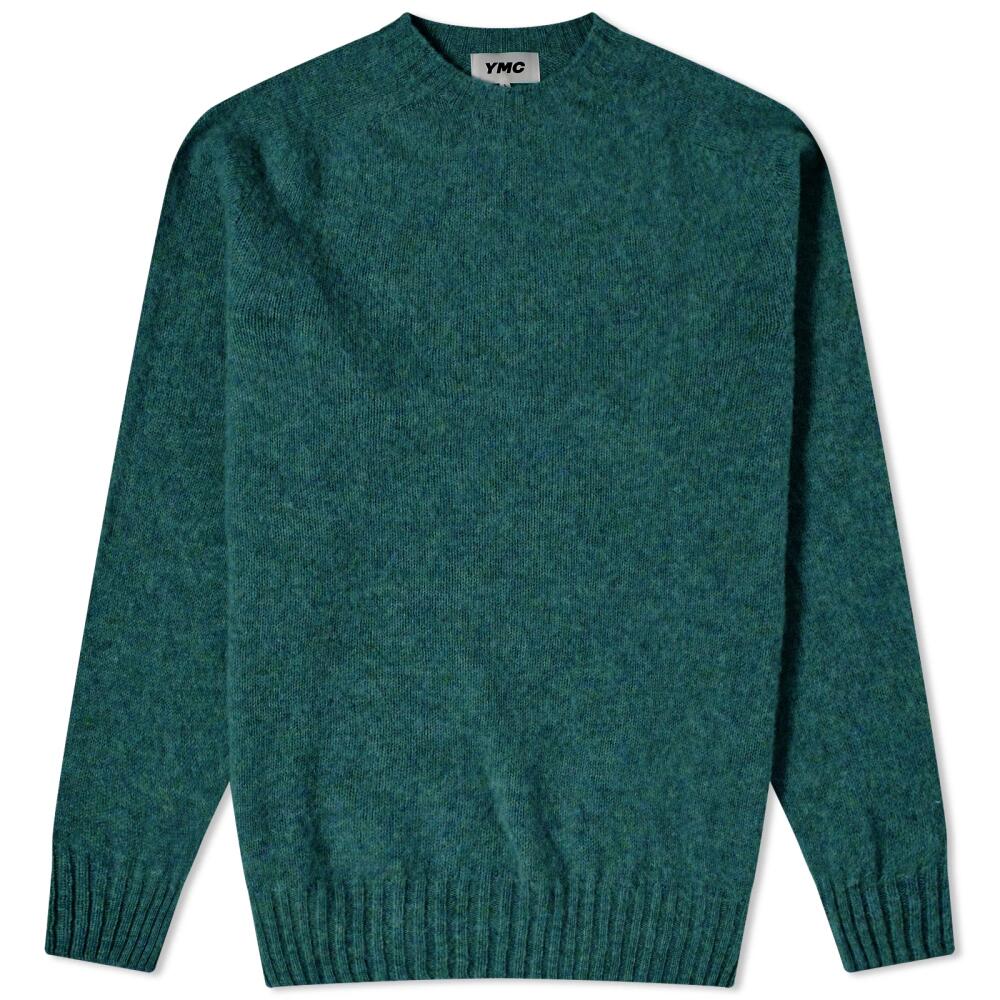 YMC Men's Suedehead Crew Neck Knit in Green Cover