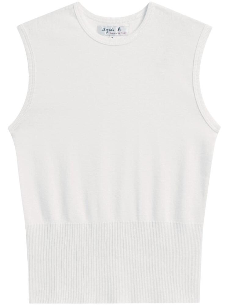 agnès b. June cotton tank top - White Cover