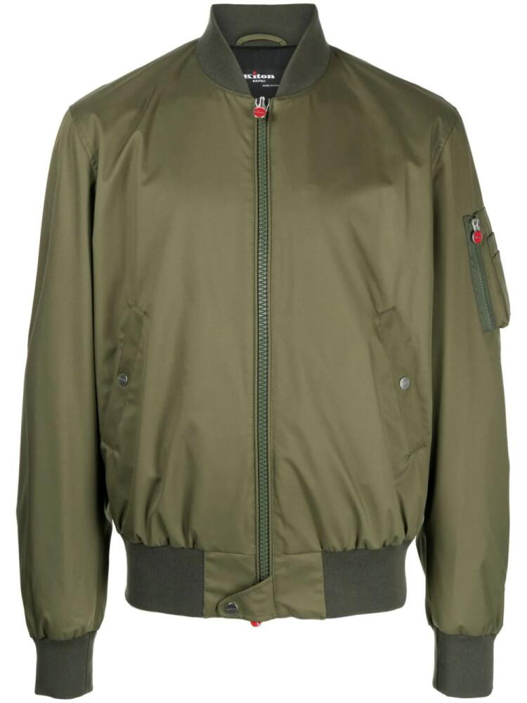 Kiton sleeve pocket bomber jacket - Green Cover