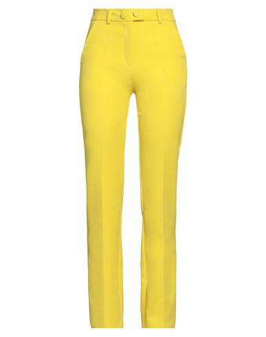 Cristinaeffe Woman Pants Yellow Polyester, Elastane Cover