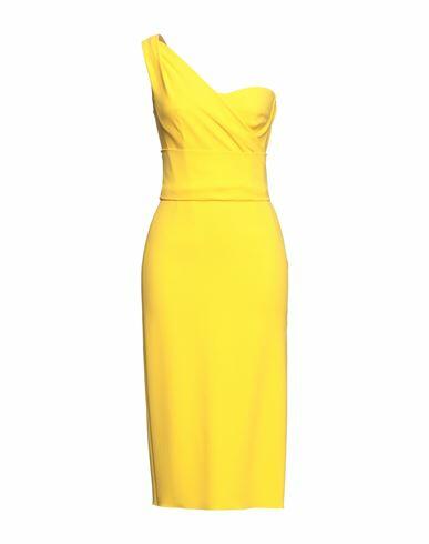 Dolce & gabbana Woman Midi dress Yellow Viscose, Acetate, Elastane Cover