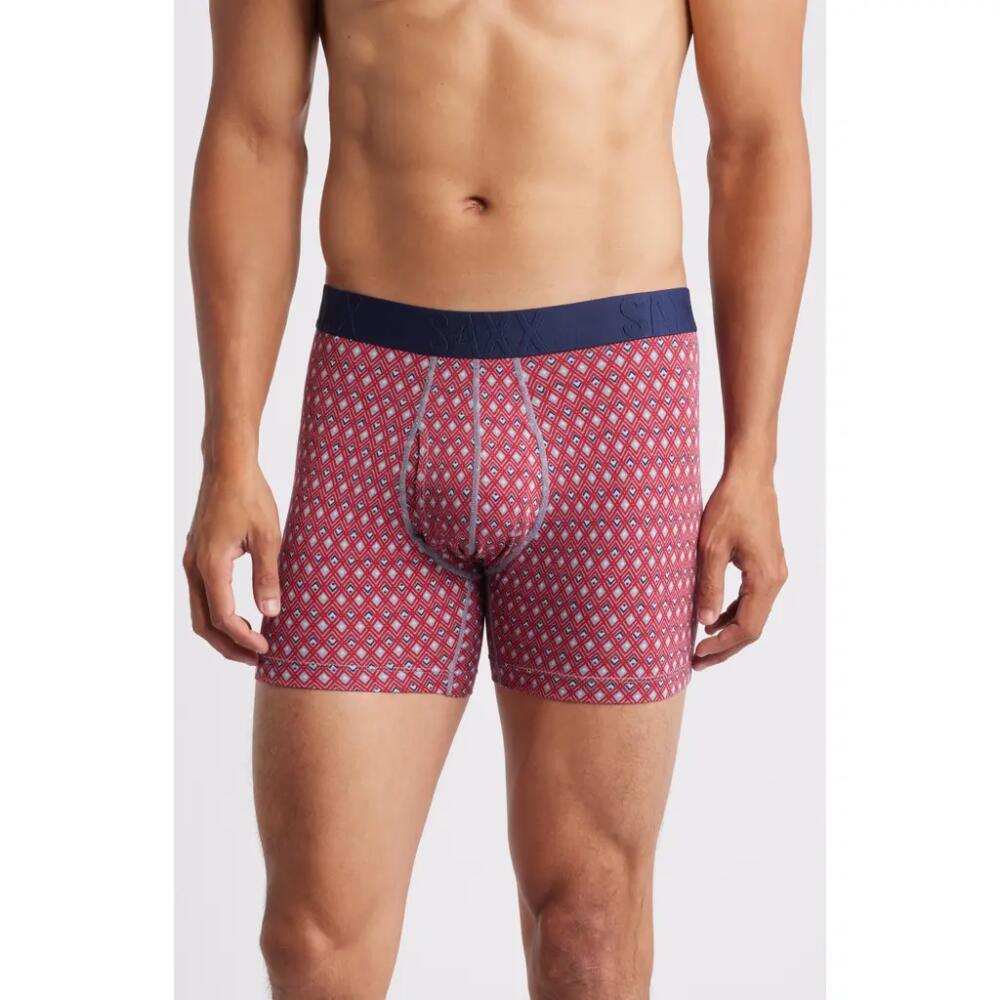 SAXX DropTemp™ Cooling Cotton Slim Fit Boxer Briefs in Vintage Geo-Red Cover