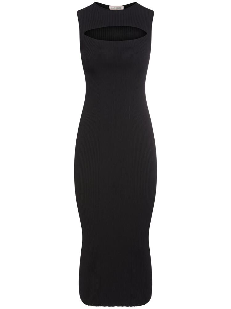 ALEXANDER MCQUEEN Ribbed Stretch Viscose Dress Cover