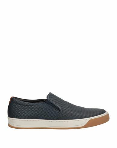 Pollini Man Sneakers Slate blue Soft Leather Cover