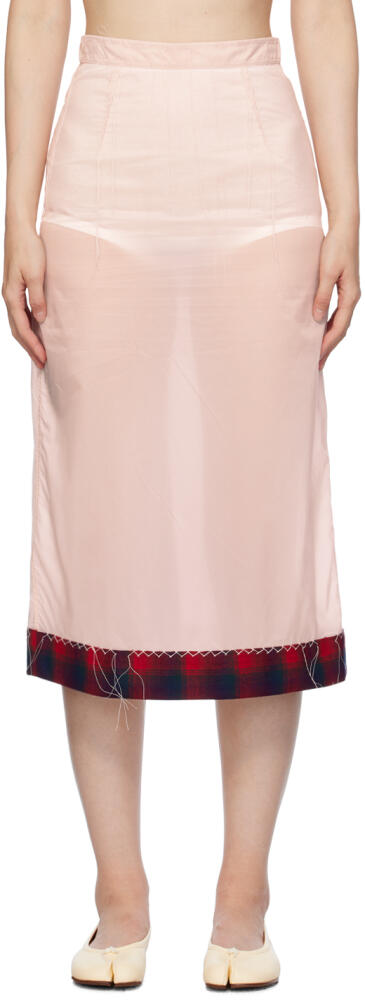 Maison Margiela Pink Loose Thread Midi Skirt Cover