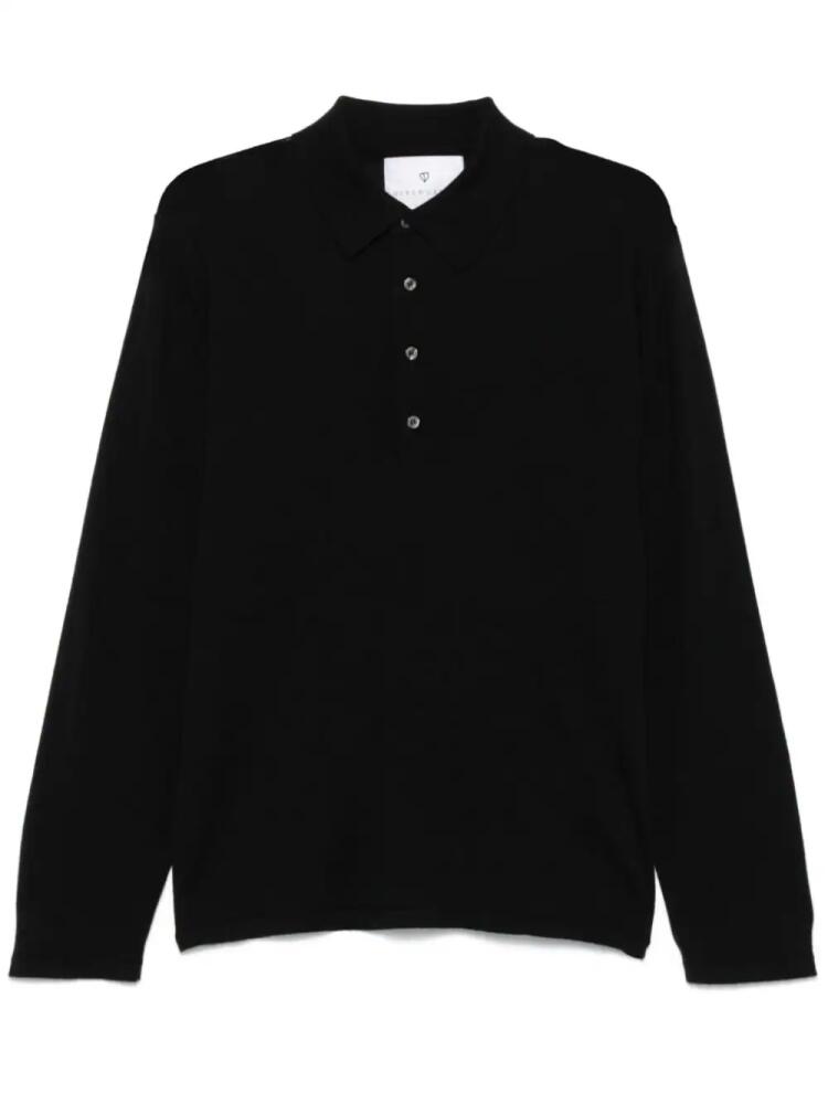 SEVEN GAUGE fine-ribbed polo shirt - Black Cover