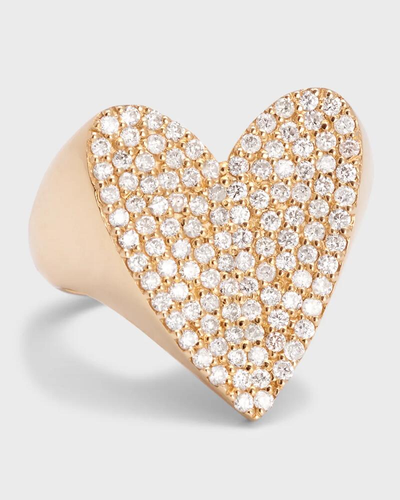 Sheryl Lowe 14K Yellow Gold Folded Heart Diamond Ring, Size 7 Cover