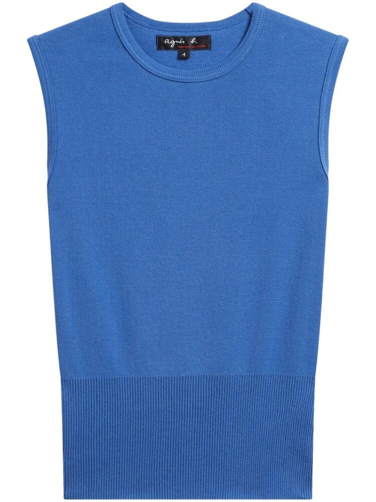 agnès b. June cotton tank top - Blue Cover