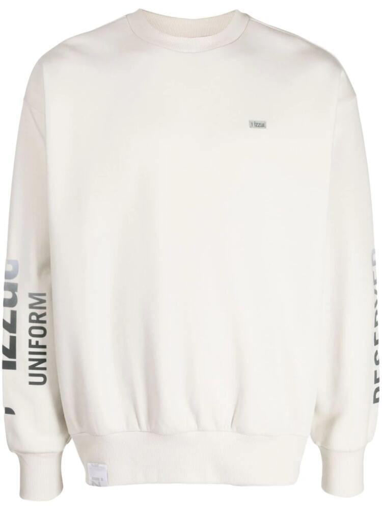 izzue logo-print crew-neck sweatshirt - Neutrals Cover