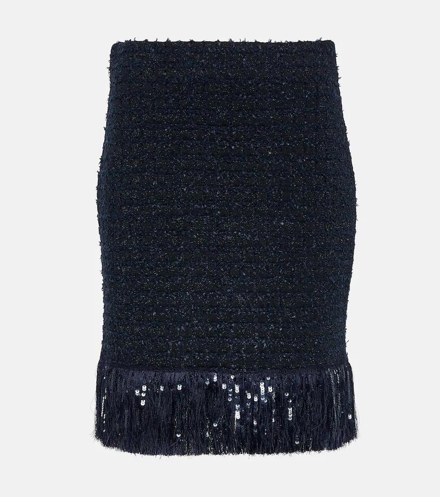 Oscar de la Renta Fringed tweed miniskirt Cover