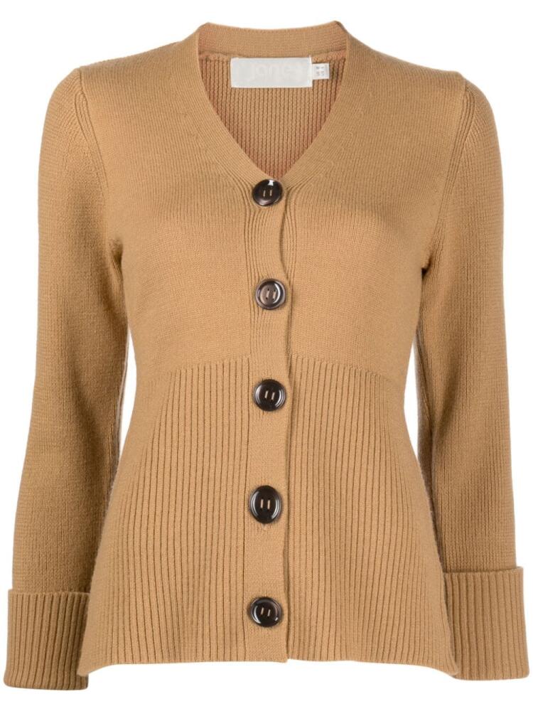 JANE Roni ribbed-knit cardigan - Brown Cover