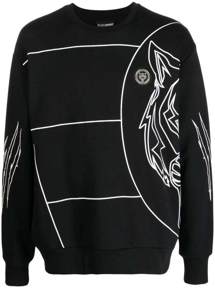 Plein Sport logo tiger-print sweatshirt - Black Cover