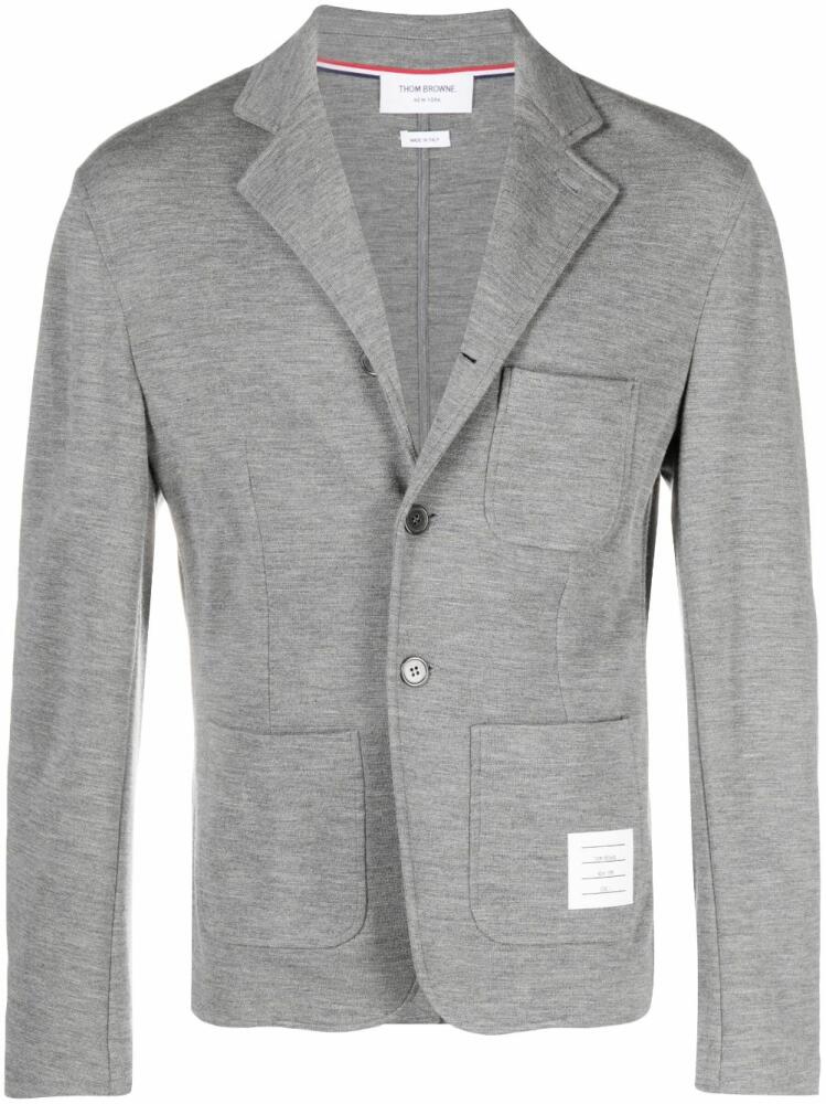 Thom Browne single-breasted button-fastening blazer - Grey Cover