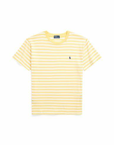 Polo Ralph Lauren Striped Organic Cotton Crewneck Tee Woman T-shirt Yellow Cotton Cover