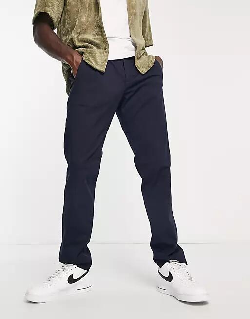 Lacoste pleated cotton chinos in navy Cover