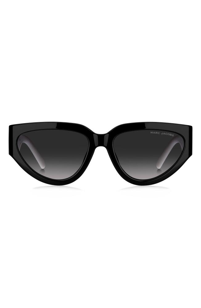 Marc Jacobs 57mm Cat Eye Sunglasses in Black Whte Grey Shaded Cover