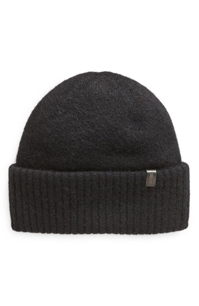 AllSaints Brushed Wool Blend Beanie in Black Cover