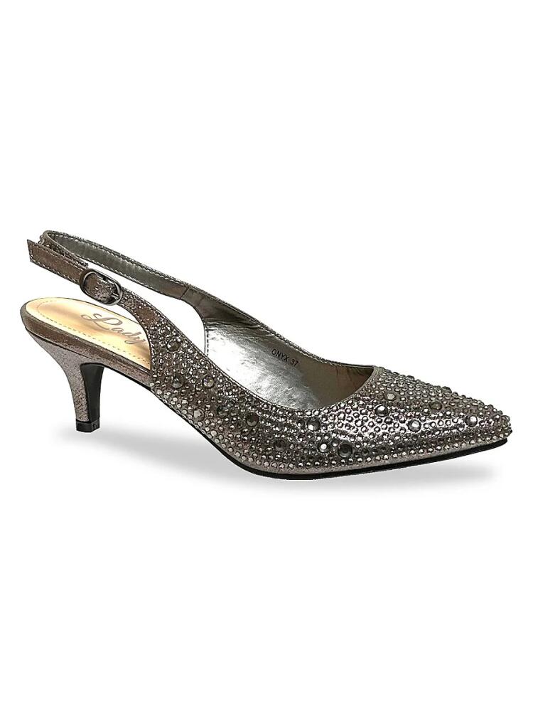 Ninety Union Women's Onyx Embellished Slingback Pumps - Pewter Cover