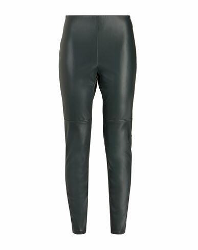 8 By Yoox High-waist Elastic Leggings Woman Pants Dark green Polyurethane, Polyester Cover