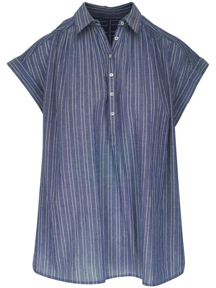 Nili Lotan striped short-sleeve shirt - Blue Cover