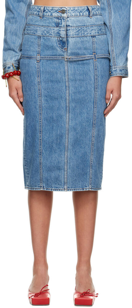 JACQUEMUS Blue Le Chouchou 'La Jupe De Nîmes Criollo' Denim Midi Skirt Cover