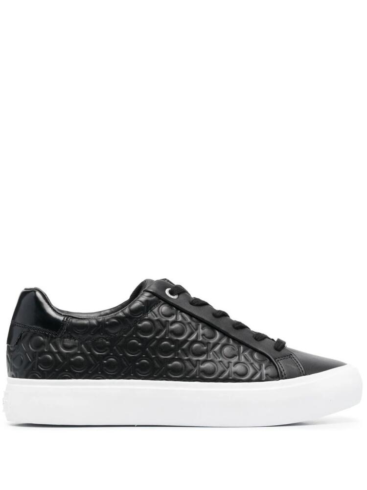 Calvin Klein logo-debossed low-top sneakers - Black Cover