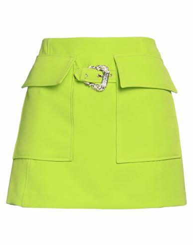 Versace Jeans Couture Woman Mini skirt Acid green Polyester, Elastane Cover