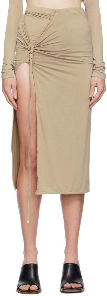 JACQUEMUS Khaki Le Chouchou 'La Jupe Pareo Croissant' Midi Skirt Cover