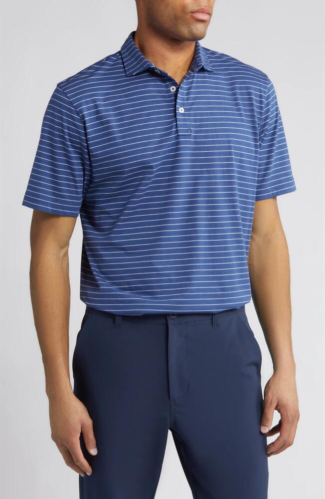 Peter Millar Crown Comfort Stripe Pima Cotton Polo in Atlantic Blue Cover