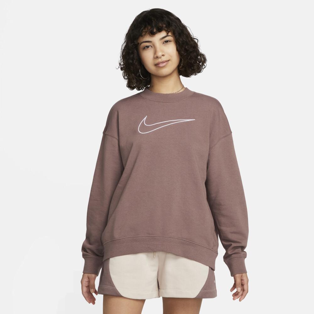 Nike Women's Dri-FIT Get Fit Graphic Crewneck Sweatshirt in Brown Cover