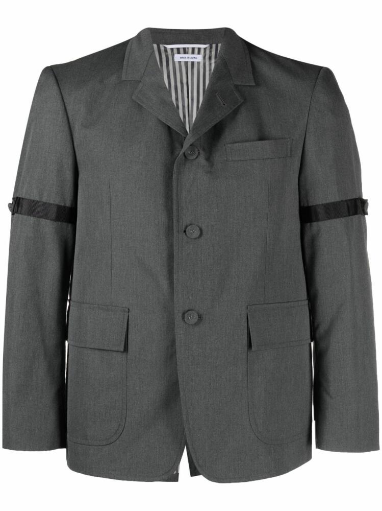 Thom Browne single-breasted button-fastening blazer - Grey Cover