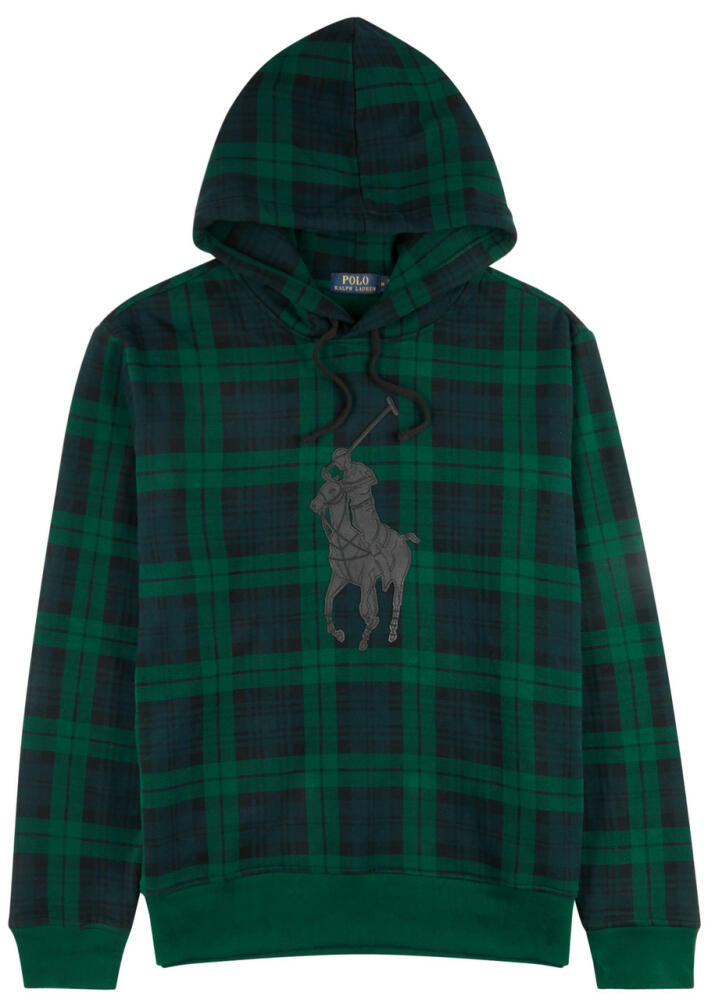 Polo Ralph Lauren Checked Hooded Cotton-blend Sweatshirt - Green Cover