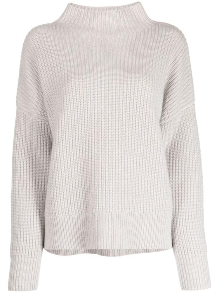 N.Peal ribbed-knit funnel-neck jumper - Grey Cover