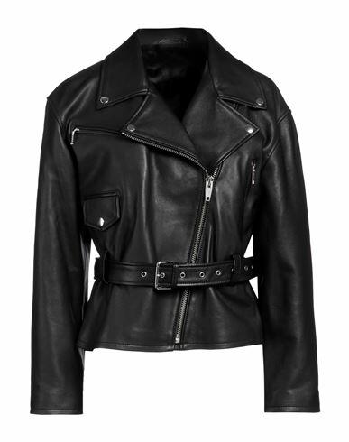 The Kooples Woman Jacket Black Lambskin Cover