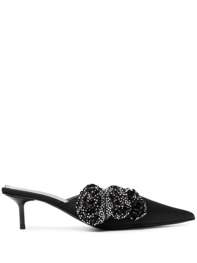 Magda Butrym 50mm crystal-embellished leather mules - Black Cover